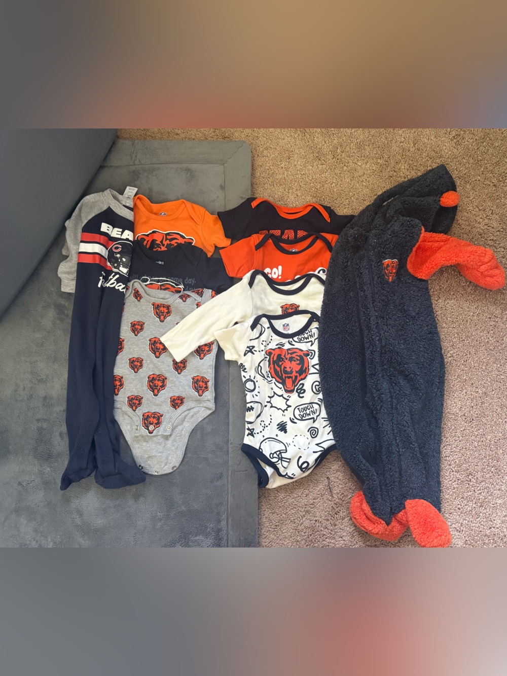 Bears NFL Baby lot- 0-3 and 3-6 month Navy, Orange